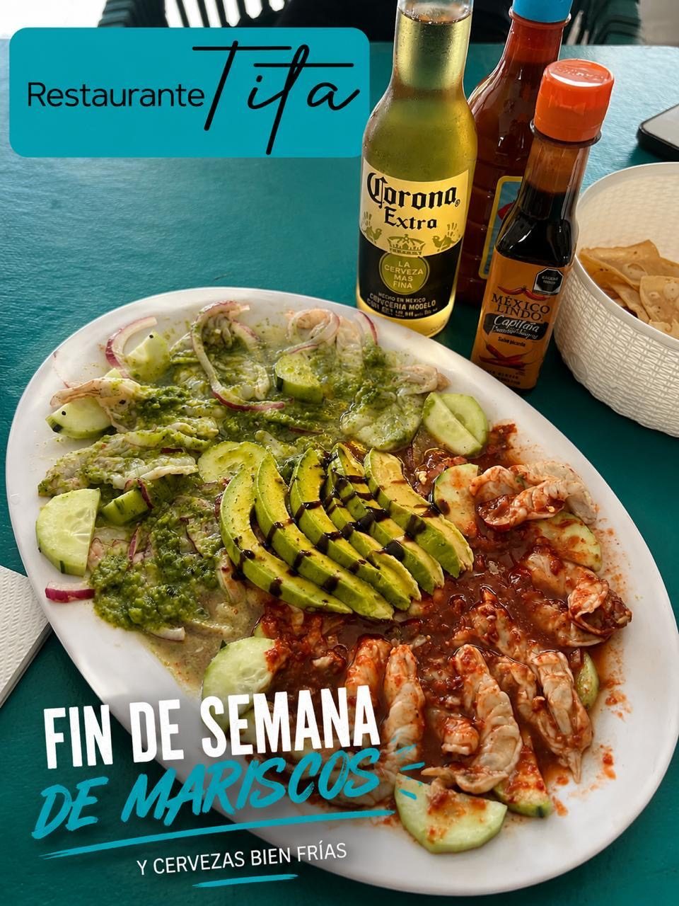 Fin de semana de mariscos y cervezas bien frías en Playa Azul — Restaurante Tita